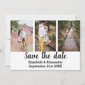 Rustikale Foto Collage Save the Date Karte (Vorderseite)