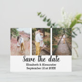Rustikale Foto Collage Save the Date Karte (Stehend Vorderseite)