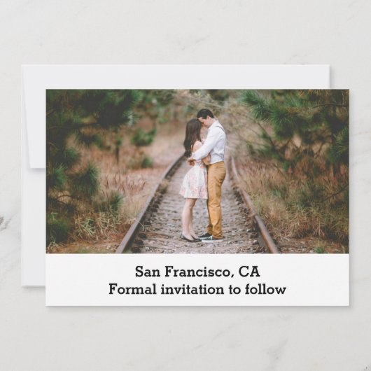 Rustikale Foto Collage Save the Date Karte (Rückseite)