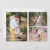 Rustikale Foto Collage Save the Date Karte (Vorderseite)
