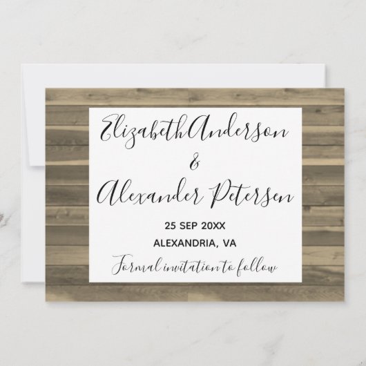 Rustikale Foto Collage Save the Date Karte (Rückseite)