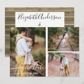 Rustikale Foto Collage Save the Date Karte (Vorne/Hinten)
