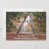 Rustikale Foto Collage Save the Date Karte (Rückseite)