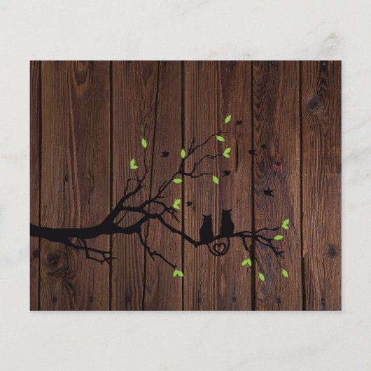 Rustikale FOTO-Collage Wedding INVITATION Holz (Rückseite)