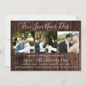 Rustikale FOTO-Collage Wedding INVITATION Holz Einladung (Vorderseite)