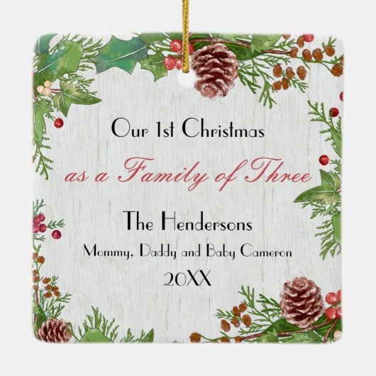 Rustikale Foto-Familie des 3. Keramikornament (Rückseite)