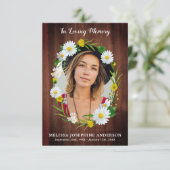 Rustikale Foto Gedenkkarte Beerdigung (Stehend Vorderseite)