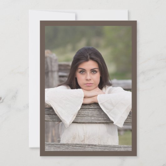 Rustikale Foto-Graduierungsparty Einladung (Rückseite)