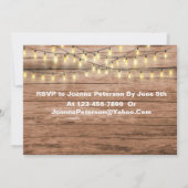Rustikale Foto-Graduierungsparty für Holz und Stri Einladung (Rückseite)