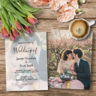 Rustikale Foto-Hochzeit Einladung