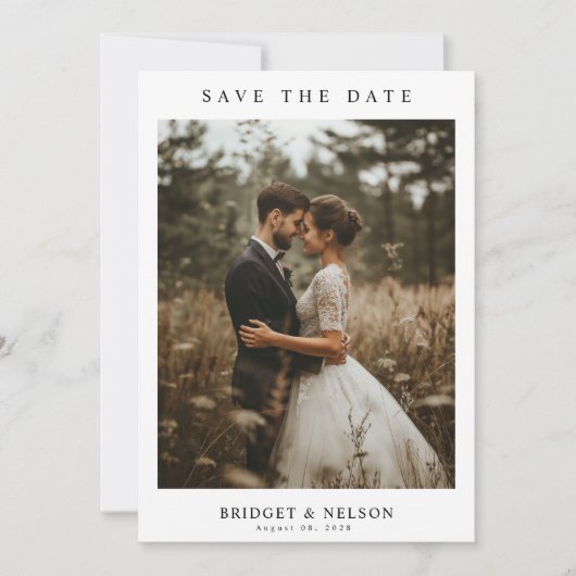 Rustikale Foto-Hochzeit Save The Date (Vorderseite)