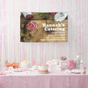 Rustikale Foto Holzbrett Charcuterie Catering Banner