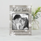 Rustikale Foto-Karte zum Schnee Feiertagskarte (Stehend Vorderseite)