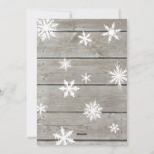 Rustikale Foto-Karte zum Schnee Feiertagskarte (Rückseite)