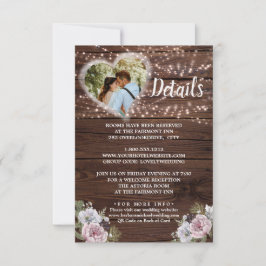 Rustikale Foto-Leuchten - Umschließungskarte RSVP Karte