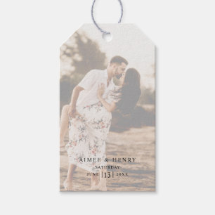 Rustikale Foto-Moderne Hochzeit Geschenkanhänger