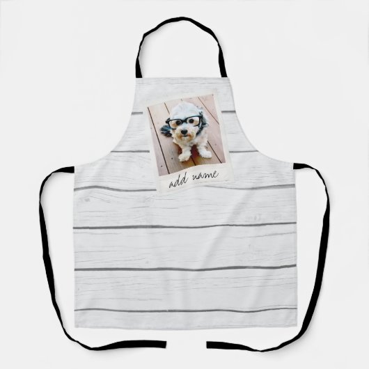 Rustikale Foto-Rahmen mit Shiplap-Hintergrund druc Schürze (Vorderseite)