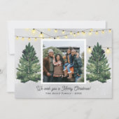 Rustikale Foto Weihnachtsbaumfarm Feiertagskarte (Vorderseite)