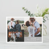 Rustikale Fotocollage Hochzeit Danke Karte (Stehend Vorderseite)