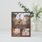 Rustikale FotoCollage Save the Date (Stehend Vorderseite)