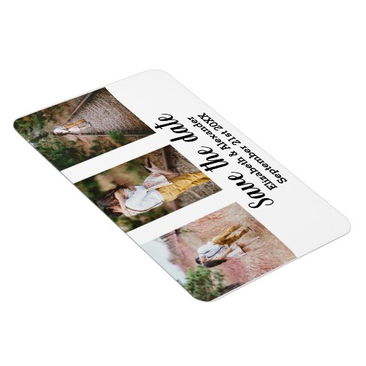 Rustikale FotoCollage Save the Date Magnet (Rechte Seite)