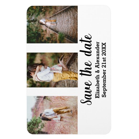 Rustikale FotoCollage Save the Date Magnet (Vertikal)