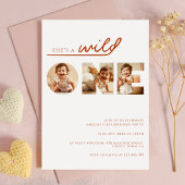 Rustikale FotoCollage Wild 1. Geburtstag Einladung