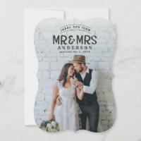 Rustikale Fotodankeschön-Hochzeitsankündigungskart