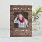 Rustikale Fotofeier der Lebensordnung Programm (Stehend Vorderseite)