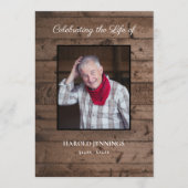 Rustikale Fotofeier der Lebensordnung Programm (Vorderseite)