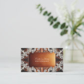 Rustikale Fotografie mit mehrfarbigen Lederspitzen Visitenkarte (Stehend Vorderseite)