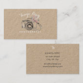 Rustikale Fotografie-Visitenkarte mit Visitenkarte (Vorne/Hinten)
