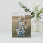 Rustikale Fotohochzeit rettet das Datum Postkarte (Stehend Vorderseite)