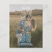 Rustikale Fotohochzeit rettet das Datum Postkarte (Vorderseite)