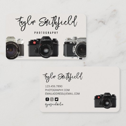 Rustikale Fotokameras - Visitenkarte (Vorne/Hinten)