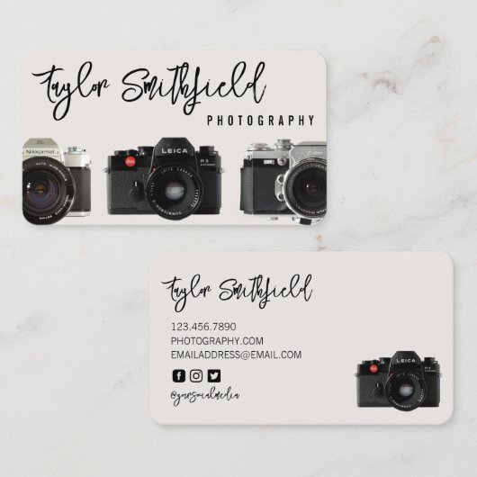 Rustikale Fotokameras - Visitenkarte (Vorne/Hinten)