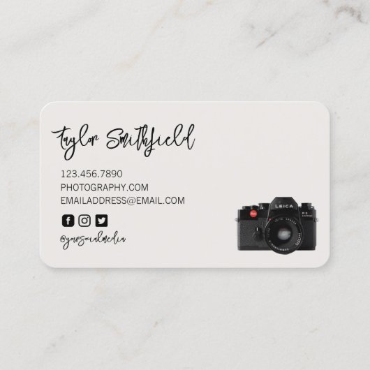 Rustikale Fotokameras - Visitenkarte (Rückseite)