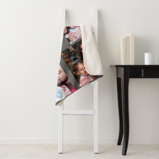 Rustikale Fotolage Monogram Modern Chalkboard Sherpadecke (Beispiel)