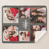 Rustikale Fotolage Monogram Modern Chalkboard Sherpadecke (Vorderseite (Horizontal))