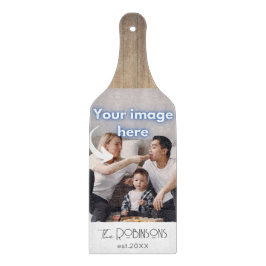 Rustikale Fotovorlage Personalisierte Kalligrafie Schneidebrett