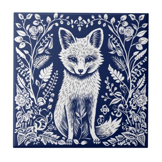 Rustikale Fox-Keramik Fliese (Vorderseite)