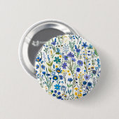 Rustikale französische blaue Gartenwildblumen Button (Vorne & Hinten)