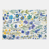 Rustikale französische blaue Gartenwildblumen Geschirrtuch (Horizontal)