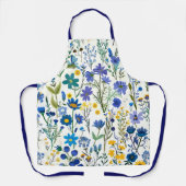 Rustikale französische blaue Gartenwildblumen Schürze (Vorderseite)