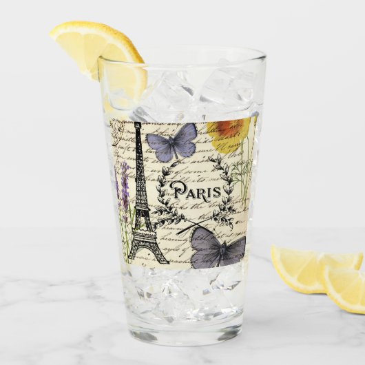 rustikale französische Landskripte paris eifftower Glas (Vorderseite Ice)