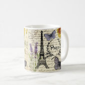 rustikale französische Landskripte paris eifftower Kaffeetasse (VorderseiteRechts)