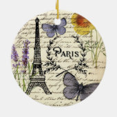 rustikale französische Landskripte paris eifftower Keramik Ornament (Hinten)