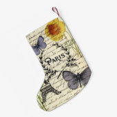 rustikale französische Landskripte paris eifftower Kleiner Weihnachtsstrumpf (Rückseite (Hängend))