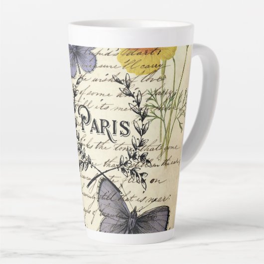 rustikale französische Landskripte paris eifftower Milchtasse (Rechte Ecke)