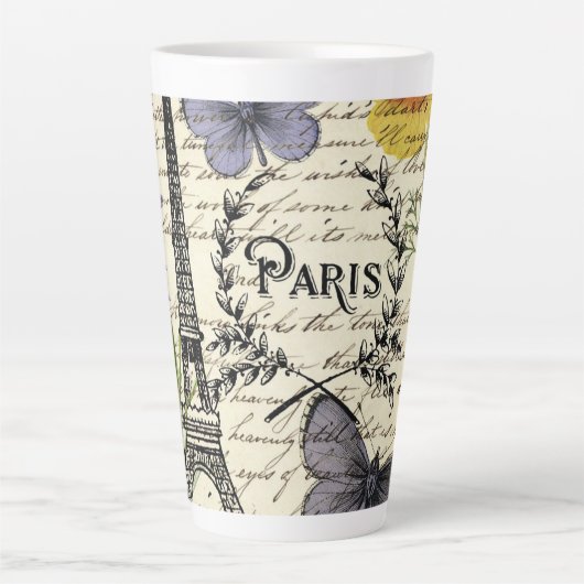 rustikale französische Landskripte paris eifftower Milchtasse (Vorderseite)